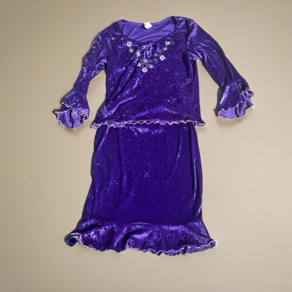 Y2k purple velvet long sleeve